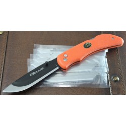 Couteau Outdoor Edge Razor-Blaze Lame Acier Carbone/Inox Manche Kraton Orange OERB20 - Livraison Gratuite