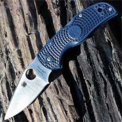 Couteau Spyderco Native 5 Acier CPM-S110V Manche FRN Dark Blue Made USA SC41PDBL5 - Livraison Gratuite