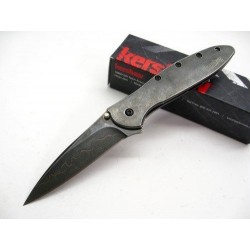 Couteau Kershaw Leek A/O BlackWash Acier D2 Manche Acier Made In USA KS1660CBBW - Livraison Gratuite