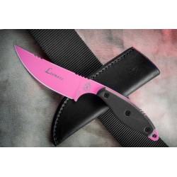 Couteau Tops Lioness Pink Acier 1095 Manche G-10 Etui Cuir Made In USA TPLION01 - Livraison Gratuite