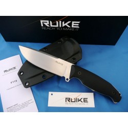 Couteau RUIKE Jager F118 Lame Acier 14C28N Manche G-10 Black Etui ABS RKEF118B - Livraison Gratuite