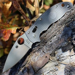 Couteau Spyderco Manix 2 Lame Acier MAXAMET Manche FRN Gray Bearing Lock Made In USA SC101PGY2 - Livraison Gratuite