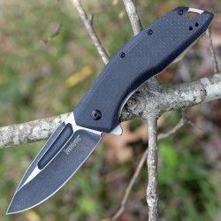 Couteau Kershaw Flourish A/O Lame Acier 8Cr13MoV Manche G10/Fibre Carbone KS3935 - Livraison Gratuite