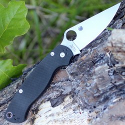 Couteau Spyderco Para Military 2 Left Lame Acier CPM S30V Manche G-10 Made In USA SC81GPLE2 - Livraison Gratuite