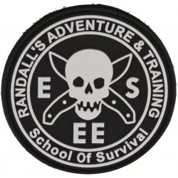 ESRATPATCH ESEE Rat Patch 2 5/8" diameter. Black and white PVC rubber construction. Velcro back.