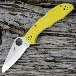 Couteau Spyderco SALT 2 Lame Acier H1 Manche Yellow Backlock Made In Japan SC88PYL2 - Livraison Gratuite