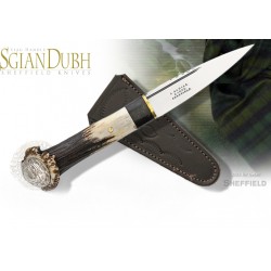 Couteau Dague Scottish Dirk Sheffield Sgian Dhu Crown Stag Manche Bois de Cerf Made England SHE021 - Livraison Gratuite