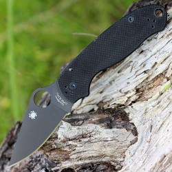 Couteau Spyderco Para Military 3 Black Lame Acier CPM-S30V Manche G-10 Made In USA SC223GPBK - Livraison Gratuite 