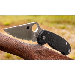 Couteau Spyderco Paramilitary 3 Lame Acier S30V Serr Manche G-10 Compression Lock Made In USA SC223GS - Livraison Gratuite