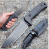 Couteau LionSteel T5B MI Black Lame Acier Niolox Manche Micarta Etui Cuir Made Italy LSTT5BMI - Livraison Gratuite