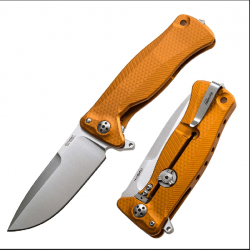 Couteau Lion Steel SR11 Satin Orange Lame Acier Sleipner Manche Aluminium Made Italy LSTSR11AOS - Livraison Gratuite