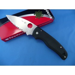 Couteau Spyderco Shaman Serrated Lame Acier CPM-S30V Manche G-10 Made USA SC229GS - Livraison Gratuite