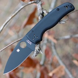 Couteau Spyderco Shaman Black Plain Lame Acier CPM-S30V Manche G-10 Made USA SC229GPBK - Livraison Gratuite