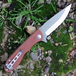 Couteau TOPS Mini Scandi Folder Lame Acier N690Co Manche Tan Micarta Made USA TPMSF40 - Livraison Gratuite