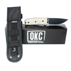 Couteau de Survie Ontario RAT-3 Lame Acier Carbone 1095 Manche Micarta Etui Nylon Made In USA ON8665 - Livraison Gratuite