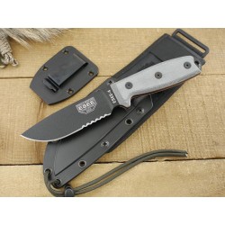 Couteau ESEE Model 4 Acier Carbone 1095 Etui Kydex + Molle Back USA ES4SMBB - Livraison Gratuite