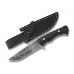 Couteau de Survie Tactical Komoran Lame Forgée Manche Micarta Etui Imitation Cuir KO018 - Livraison Gratuite