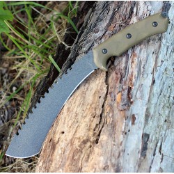 Couteau Tops Tundra Trekker TPTDTK01 Lame Acier Carbone 1095 Manche Micarta Etui Kydex Made USA - Livraison Gratuite