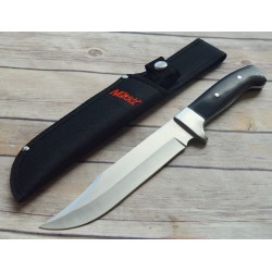 Couteau de Chasse Survie Mtech Lame Acier 3Cr13 Manche Bois Etui Nylon MT2083BK - Livraison Gratuite