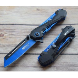 Couteau Tactical Urban Mtech A/O Lame 3Cr13 Manche Aluminium Black & Blue MTA1057BL - Livraison Gratuite