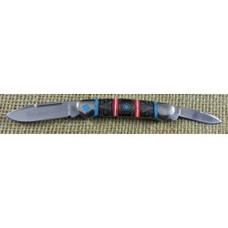 Couteau Rough Rider Old Southwest Canoe 2 Lames Manche Blue & Red Stone RR1750 - Livraison Gratuite