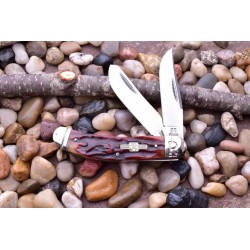 Couteau Canif Rough Rider Trapper Stag Bone Manche Os Lames Acier 440 RR1907 - Livraison Gratuite