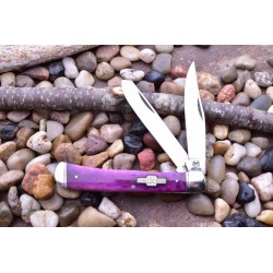 Couteau Canif Rough Rider Trapper Purple Smooth Bone Manche Os Lames Acier 440 RR1254 - Livraison Gratuite