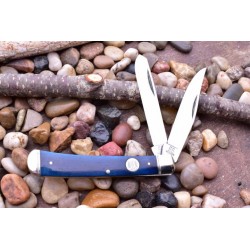 Couteau Rough Rider Trapper Blue Smooth Bone 2 Lames 440 Manche Os RR1947 - Livraison Gratuite