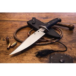 Couteau Spyderco Respect Bowie Lame Acier CPM-154 Manche G-10 Etui Cuir FB44GP - Livraison Gratuite