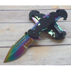 Couteau Tac Force Spectrum Tactical Urban A/O Lame Acier Inox Manche Aluminium TF932RB - Livraison Gratuite