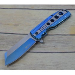 Couteau Tactical Urban MTech Butcher A/O Lame 3Cr13 Manche Blue Framelock MTA1107BL - Livraison Gratuite