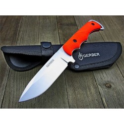 Couteau Gerber Freeman Guide Orange Lame Acier 5Cr13MoV Manche TacHide Etui Nylon G3584 - Livraison Gratuite