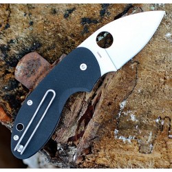 Couteau Spyderco Insistent Plain Lame Acier 8Cr13MoV Manche G10 Linerlock Clip SC246GP - Livraison Gratuite