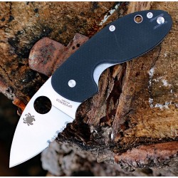 Couteau Spyderco Insistent Serr Lame Acier 8Cr13MoV Manche G10 Linerlock Clip SC246GPS - Livraison Gratuite