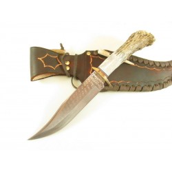 Couteau Ken Richardson Knives Bowie Manche Elan Lame Acier 1085HC Etui Cuir USA KRK1410 - Livraison Gratuite