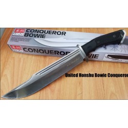 Couteau United Cutlery Honshu Conqueror Bowie Lame Acier 7Cr17MoV Manche TPR Etui Cuir UC3321 - Livraison Gratuite