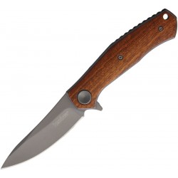 Couteau Kershaw Concierge Wood Lame Acier 8Cr13MoV Manche Bois Linerlock Clip KS4020W - Livraison Gratuite