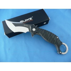 Couteau Ruike Karambit P881 Lame Acier 14C28N Manche Black G10 Linerlock Clip RKEP881B1 - Livraison Gratuite