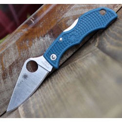 Couteau Spyderco Ladybug K390 Blue FRN Acier K390 Plain Lockback Japan SCLFP3K390 - Livraison Gratuite