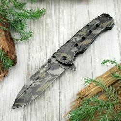 Couteau Tac Force Camo Predator A/O Lame Acier Inox Manche Acier Linerlock Clip TF921CD - Livraison Gratuite