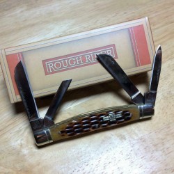 Couteau Rough Rider Congress Amber Bone Lames Acier 440 Manche Os RR053 - Livraison Gratuite