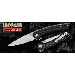 Couteau QSP Knife Leopard Black Lame Acier 14C28N Manche FC/G10 Ball Bearings QS135A - Livraison Gratuite