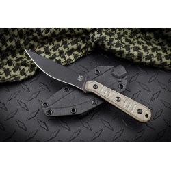 Couteau Tactical Bastinelli Creations Silence Slim Dark Lame N690Co Manche Micarta Etui Kydex Italy BAS222 - Livraison Gratuite