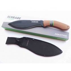 Couteau Schrade Kukri Machete Lame Acier 3Cr13 Manche Tan GFN Etui Nylon SCH1121080 - Livraison Gratuite