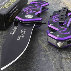 Couteau Tac Force Dragon Strike Rescue A/O Lame Acier Inox Manche Alu Purple Clip TF686BP - Livraison Gratuite