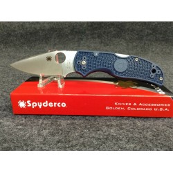 Couteau Spyderco Native 5 Lame Acier CPM-SPY27 Manche Blue FRN Lockback USA SC41PCBL5 - Livraison Gratuite