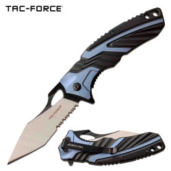 Couteau Tac Force A/O Tactical Urban Tanto Lame Acier 3Cr13 Manche Blue Alu Clip TF1029BBL - Livraison Gratuite