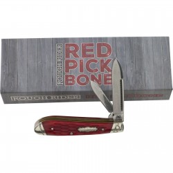 Couteau Rough Ryder Peanut Red Pick Bone Lames Acier 440 Manche Os RR1679 - Livraison Gratuite