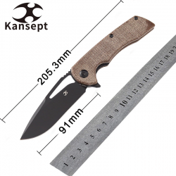 Couteau Kansept Knives Kyro Brown Lame Acier D2 Manche Micarta Linerlock Clip KT1001B1 - Livraison Gratuite