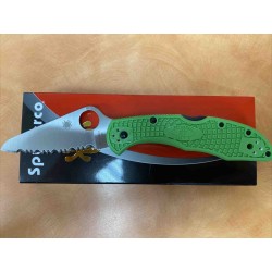 Couteau Spyderco Salt 2 Green Delica 4 Lame Acier LC200N Manche FRN Made Japan SC88FSGR2 - Livraison Gratuite